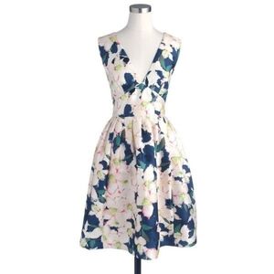 J. Crew Collection Floral Cove V-Neck Fit & Flare Dress 4